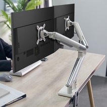 카멜 모니터암 [ CA2D + USB kit ] 듀얼 모니터거치대 이지밸런스 AK, 화이트