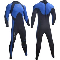 프리다이빙슈트 웻슈트 웻수트 nine bull Mens 3mm Wetsuit Body Diving Suit Long Sleeve Back Zip in Col, 01 Blue_04 XX-Large