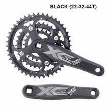 자전거 크랭크 체인 체인링 크랭크암 사각 산악 링 하단 브래킷 382, 검은색, 22-32-44t