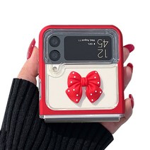핸드폰 거치대 증정/삼성 갤럭시 Z플립3 지플립 Z플립 Flip3 제트플립 3세대 플립3 F711 리본 장식 투명 슬림 실리콘 폰 케이스