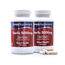 건강한 과 을 위한 마늘 캡슐 고 조제분유 1캡슐당 5000mg 제공 와 의 친화 180캡슐 통 2개 영국제, 360 카운트(1개 팩)