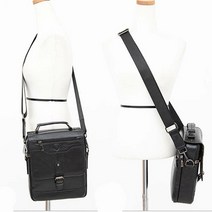 [KT알파쇼핑]회사원 가죽 가방 블랙 캐주얼 패션 회사 메신져백