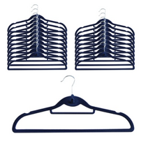 데코즈인 벨벳 옷걸이, 네이비, 20개입