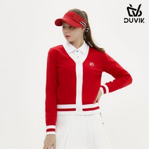 듀빅 여성 Y라인 배색포인트 니트 가디건 DD3WSC276RD