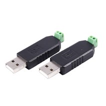 2X PC USB to RS485 RS-485 인터페이스 변환기 직렬 어댑터 호환 + PLC, 하나, 검정
