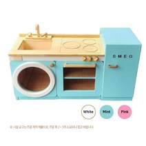 유아 소꿉놀이 냉장고 싱크대 고급 원목교구장 가정보육 4살여아, Pink