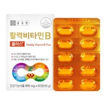 종근당 비타민 플러스 활력비타민 비타민B B1 B2 B6 B12 하루 한알 한정 복합 복합제 남성용 여성용 온가족 필수 건강기능식품 +알약케이스증정, 2개월분