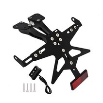 MTKRACING 야마하 TMAX 530 - 560 번호판 홀더 LED 라이트 테일 깔끔한 펜더 제거기, [04] Black