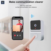 Z30 스마트 무선 초인종 가정용 WiFi 화면 도어벨, 블랙, 1개