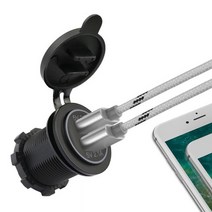 카라반 캠핑카 4.2A 2포트 DIY USB 충전 원형 소켓 매립형 시가 메타 볼트, 충전2포트4.2A