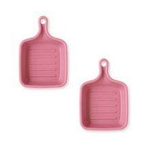 푸코 플레이트 무광 팬 접시 2p set 5color 예쁜 그릇 사각접시 식기, 핑크