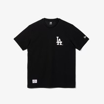 뉴에라 NewEra 정품 남여공용 베이직 로고 LA 다저스 티셔츠 블랙 13546491