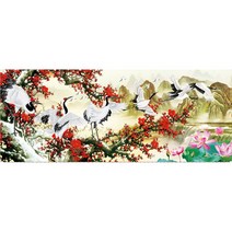 더라이트 3D 보석십자수 학 매화 DIY키트 20071930 구슬/비즈 DIY 키트, 150*60cm