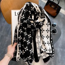 겨울 유럽과 미국의 캐시미어 스카프 여성의 국경 양면 두꺼운 스카프 에어컨 목도리 다이아몬드 격자 무늬 스카프
