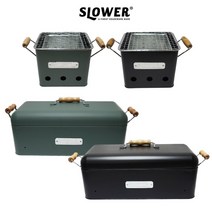 슬로워 SLOWER 비비큐 스토브 그릴통 캠핑 바베큐그릴 화로대 숯통, S 블랙