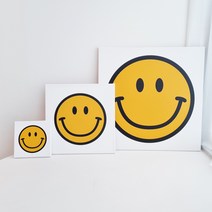 코메샵 초대형 캔버스액자 스마일그림 사과 해바라기 60cm 배전함 두꺼비집 가리개, 02 노랑스마일 체커보드배경