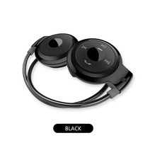 스포츠 무선 블루투스 헤드폰 여성 남성 스테레오 이어폰 MP3 음악 플레이어 헤드셋 마이크로 SD 카드 슬롯 FM 라디오, [04] Black