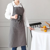 젊은이마켓 헤링본 에이프런 앞치마, 다크그레이