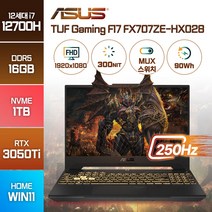 [백팩 증정] ASUS TUF 게이밍 F17 FX707ZE 17인치 인텔 12세대 i7 고성능 게이밍 윈도우11 노트북, WIN11 Home, 16GB, 1TB, 코어i7, 메카 그레이
