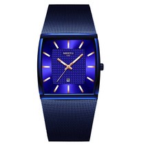 스위스 수입 십대빅브랜드 남성 손목시계 남성시계 사각형 직사각형 청년 기계 개성적인, T02-블루 쉘 블루밑창수입 무브먼트