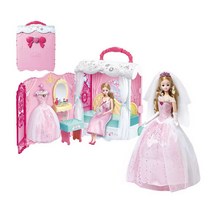 캐리어 인형의집 장난감 공주 침대 화장대 소품 완구, 쿠팡 본상품선택