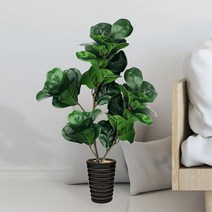 금전수 녹보수 인조대나무 성묘조화 개업식 가게오픈 화분 72cm 2 포크 인공 반얀 트리 분기 키가 큰 ficus 식물 플라스틱 고무 잎 홈 정원 욕실 장식을위한 열대 식물, 포크 2개