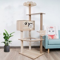 CATSKY 펫이랑 대형 캣타워, 50 x 50 x 157 cm