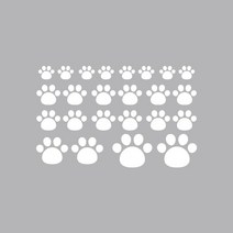 오피스왕국 고양이 그래픽 스티커 발자국 cat110, 화이트