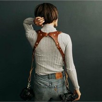 투바디 카메라 가죽 넥스트랩 웨딩촬영 사진작가 DSLR 미러리스 더블 스트랩, 블랙, 1개
