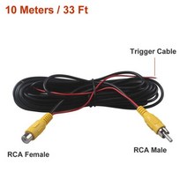 후방카메라 RCA-남성 여성 자동차 후방 주차 카메라 비디오 연장 케이블 코드 트리거 와이어 5 10 15 20, 03 Male to Female 10M