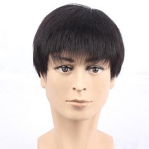 키밍 인모 중년 남자 통가발 짧은머리 자연스러운 엠자가발_[230405EA], 1, 블랙, 본상품선택