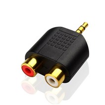 휴대용 금도금 3.5mm 스테레오 플러그에서 2RCA (빨간색+화이트) 여성 커넥터 어댑터 TV 전화 노트북 DVV