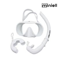 miniell 미니엘 프리미엄 스노쿨링마스크+롤업스노클 세트, 베이직화이트