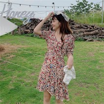 봄옷 빅사이즈 여성 통통 mm 슬림해 보이는 프렌치 플라워 원피스 스커트 여름 작은 키 스커트