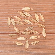 2023 5x15mm 9 색 금속 아연 양면 미니 나뭇잎 참 보석 공장 펜던트 제작 DIY 공예 80 개, 02 KC gold