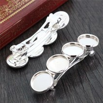 장미5pcs 12mm 4 카메오 청동 실버 도금 6 색 구리 소재 머리핀 헤어 클립 기본 설정 카보 숑, 02 Silver