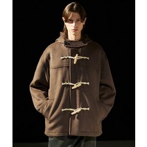 LOFI 오버핏 스테디 숏 더플 코트 (멜란지 브라운) OVER-FIT STEADY SHORT DUFFLE COAT (MELANGE BROWN)