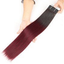 Joedir-더블 드로운 브라질 레미 헤어 번들 야키 스트레이트 위브 컬러 # P6/613 피아노 색상 금발, 07 Color  T1B-99J_08 22 inches