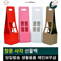 술병 화분 포장용 창문 사각 선물백 문구쇼핑몰 생활소품 예쁜소품 고급쇼핑백, 레드