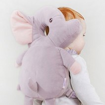 아기 머리받침대 머리보호대 가방 베개 인형 걸음마 안전 신생아 유아 짱구 베개 주니어 돌아기 쿠션 두상, 코끼리 핑크