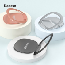 베이스어스 메탈 인비저블 링 손가락 홀더 핸드폰 휴대폰 스마트폰 거치대, 블랙, 1개