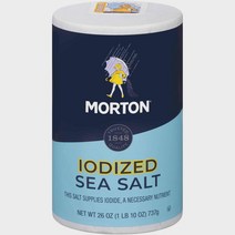 Morton 몰튼 만능 요오드 씨솔트 천일염 All-Purpose Iodized Sea Salt 737g 2팩, 2개