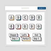 굿노트 노트쉘프 .png 스티커 / 속지 다꾸 날짜 알파벳 데일리 스티커, 텍스트 박스 스티커
