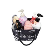 뷰레이터닷컴 물빠지는 목욕가방 세면 샤워 가방 워시백 레트로 블랙, 1개