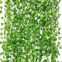 CQURE Ivy Garland Fake Ivy Vine Foliage Silk Garland Hanging Greenery for Wedding Party Garden Wall, 1
