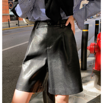 포민 레더 버뮤다 팬츠