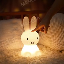 미피 LED무드등 30CM 수유등 조명 램프 토끼 테이블 램프 수면등, D14xH28cm/충전식/리모컨 타이밍 3색