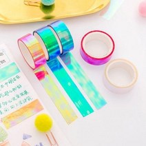 기타 바보사랑[필레오상점]컬러 마스킹 홀로그램 테이프 6color, 화이트