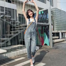 데님 멜빵 바지 팬츠 청 점프수트 날씬핏