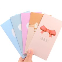 10개 생일 기념일 출산 파스텔컬러 축하카드 부모님생신 연주회 전시회 승진, 리본 - 핑크